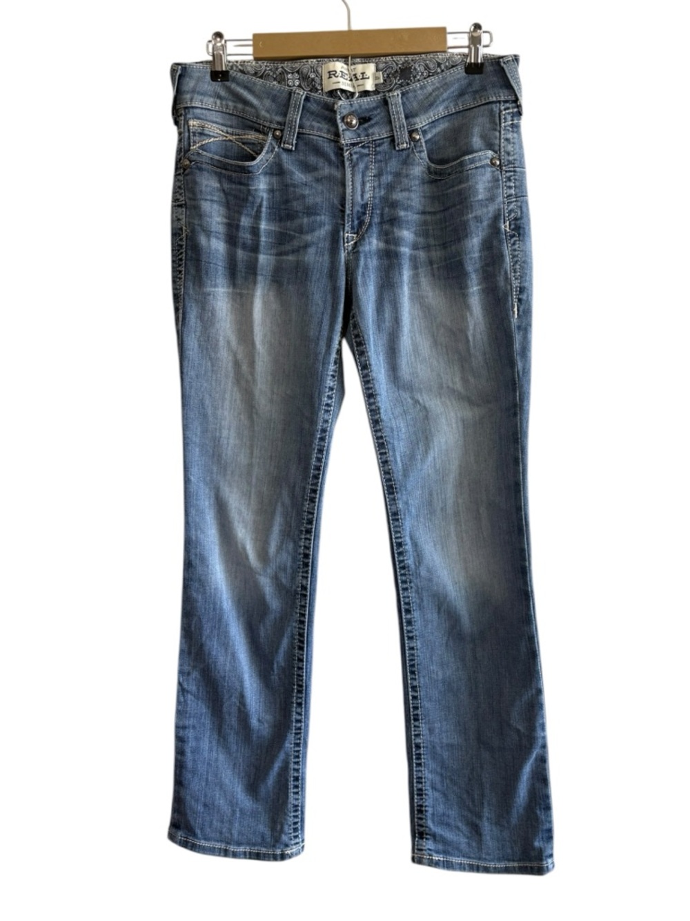 Ariat REAL Denim Size 30 Light Wash Bootcut Jeans Western Country Cowgirl Barn